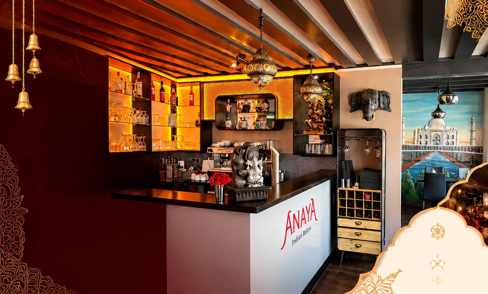 Atmosphäre im indischen Restaurant Anaya